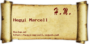 Hegyi Marcell névjegykártya